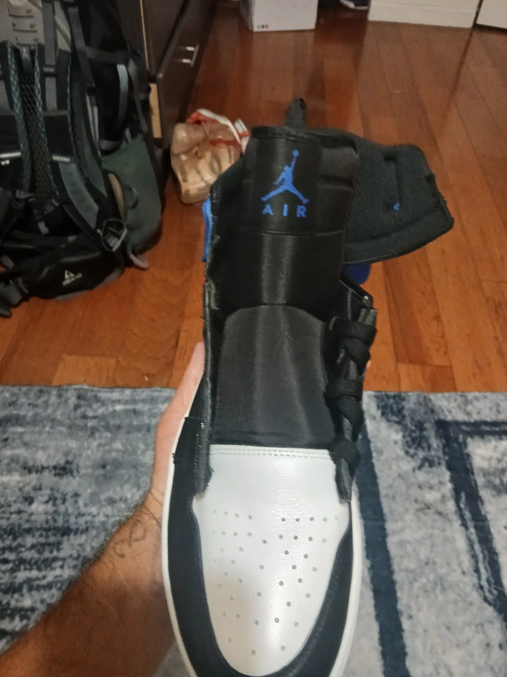 Nike Air Jordan 1 Mid Black/Blue Men's Sneakers